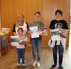 von links: Jugendreferentin Ina Anker, U8 Sarah Primus, U14 Angelina Zhbanova, U16 Chiara Polterauer