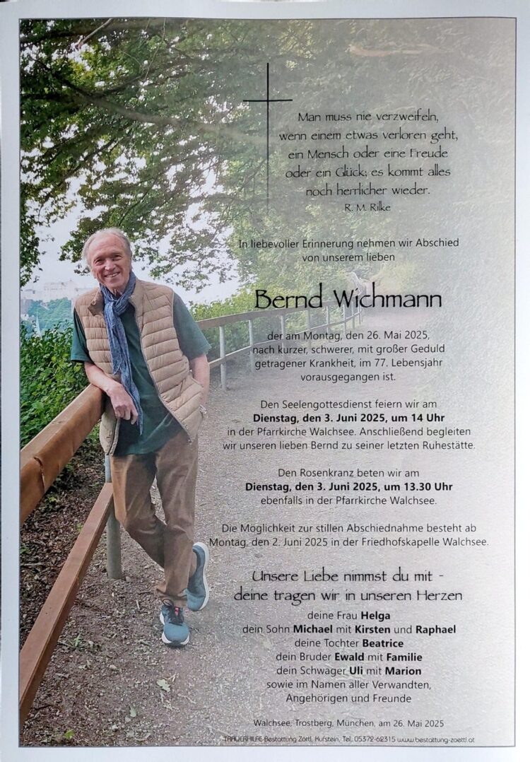 In Memoriam Bernd Wichmann