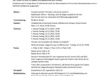 60. Schwazer Stadtmeisterschaft 2025 – Start in einer Woche!