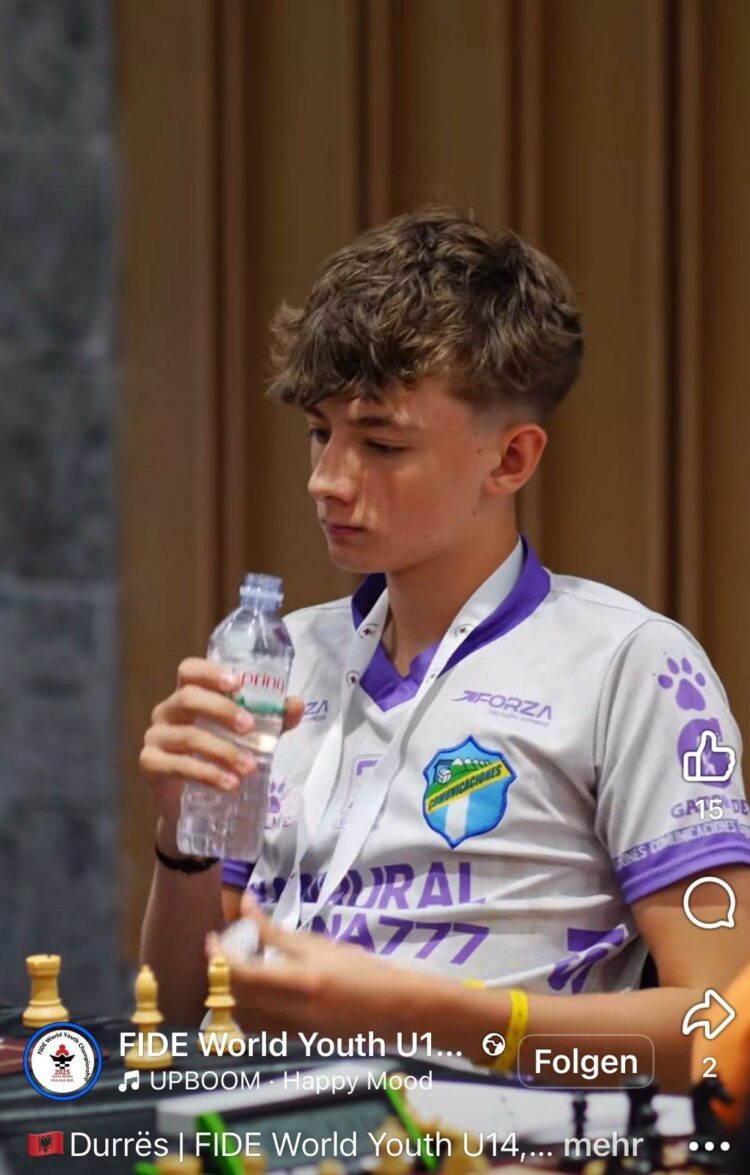 Noah Benedikt auf seiner 1. Jugend-Weltmeisterschaft